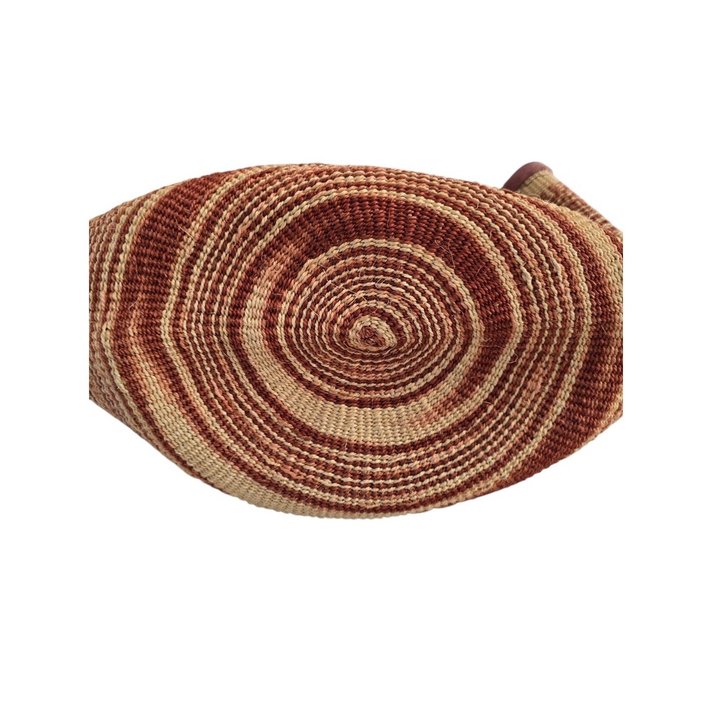Vintage Sidal Woven Straw Tote Bag with Round Wrapped Handles Boho Purse Zip Top - Picture 2 of 8